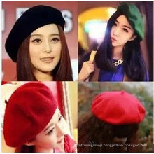 Women Artist Beret Cap,French Style Autumn&Winter Vintage Solid Colors Soft Felt Wool Beanie Hat, Ladies Fashion Classic Berets